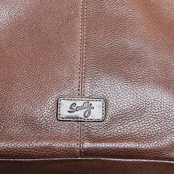 Scully  Leather Messenger Bag Crossbody Briefcase Brown Work Career Travel - Picture 5 of 15